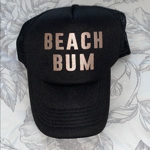 NWT Forever 21 Black and Rose Gold Beach Bum Hat